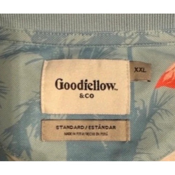 Goodfellow & Co. Men's Tropical Flamingo Polo Shirt - Size 2XL - Picture 2 of 2